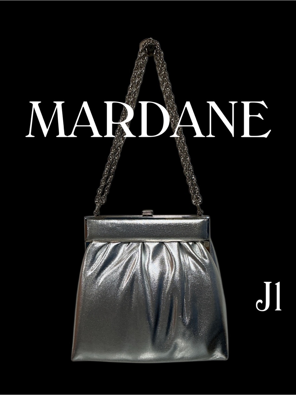 MARDANE USA Vintage Silver Frame Chain Handbag with Matching Coin Purse USA Made